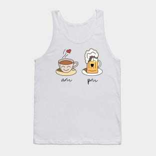 In the morning I love coffee and in the evening I love beer Tank Top